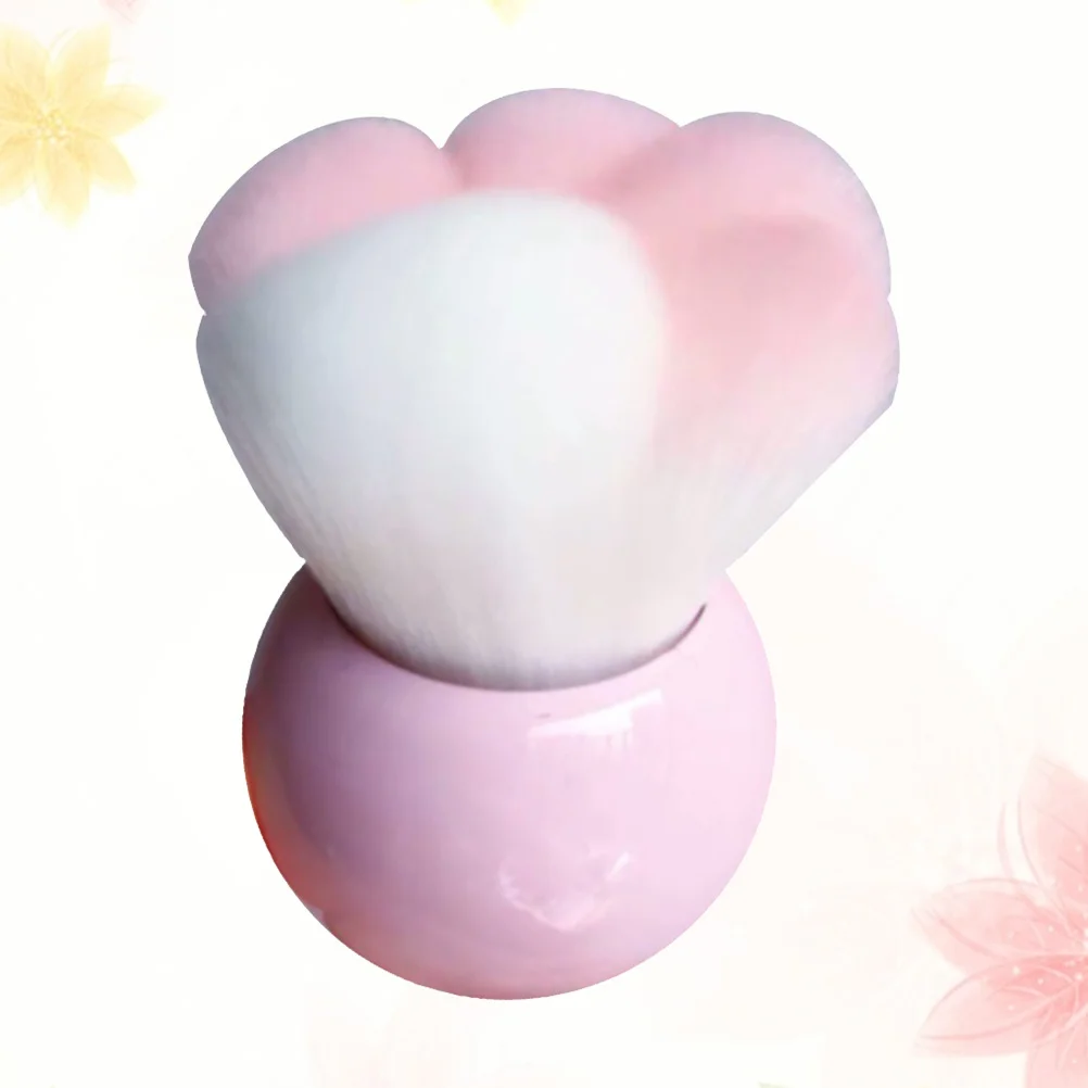 Pinceau de maquillage Design patte de chat, manche en plastique, lavable et réutilisable, pour poudre, Blush, pour femmes et dames