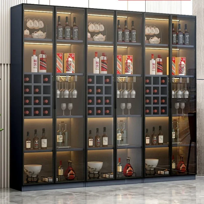 Living Room Display Wine Cabinets Simplicity Glass Wall Luxury Wine Cabinets Storage Modern Meuble Vin Bar Furniture