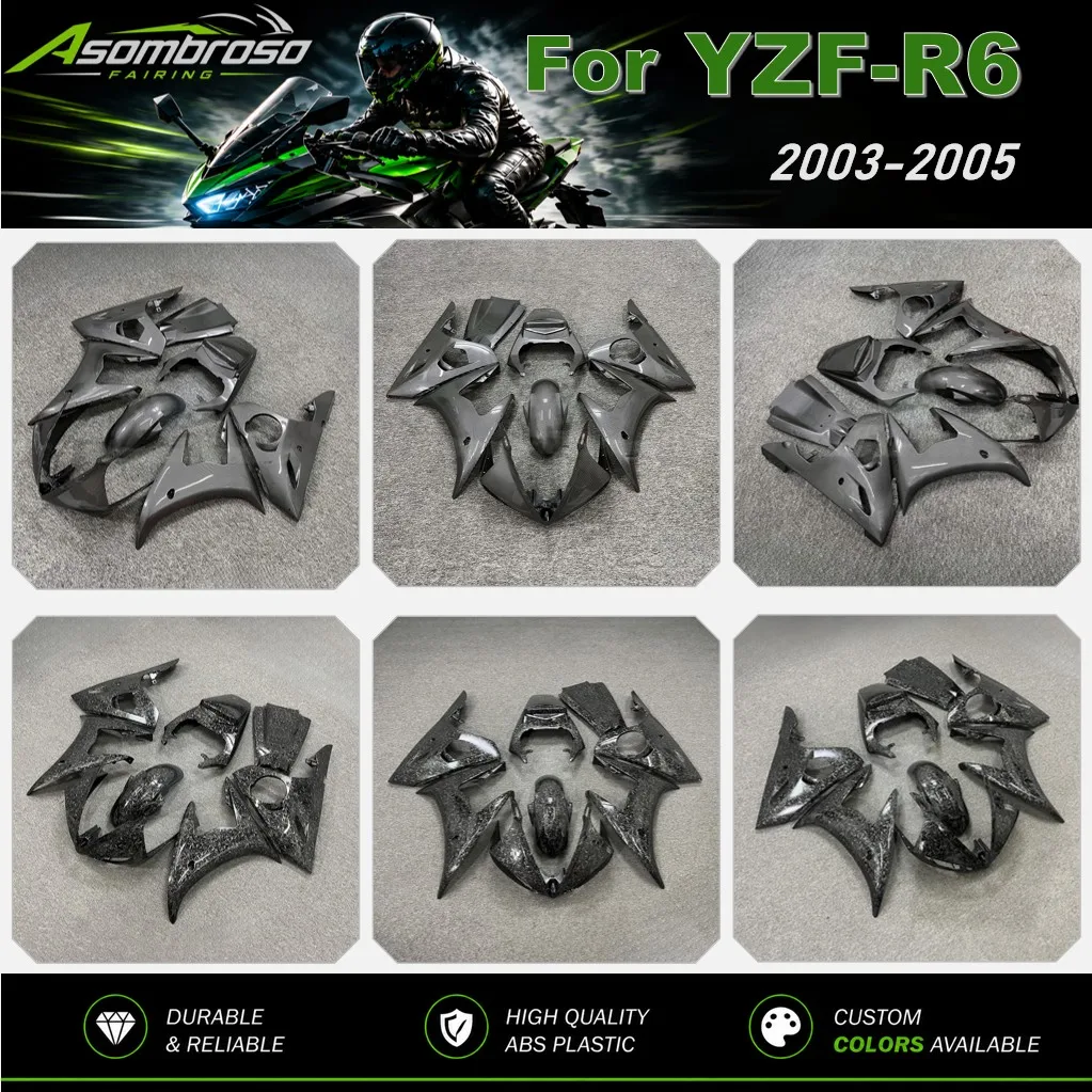 Motorcycle Fairings For YAMAHA YZF-R6 2003 2004 2005 Carbon Look ABS Bodywork Panel Set