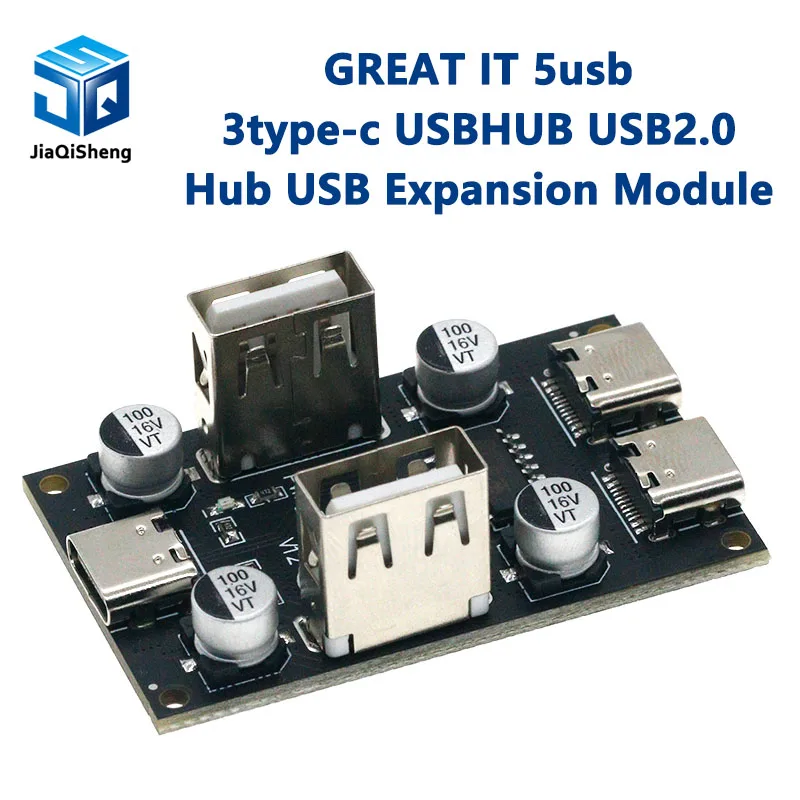 GREAT IT 5usb 3type-c USBHUB USB2.0 Hub USB Expansion Module USB2.0 HUB 4-Port Controller