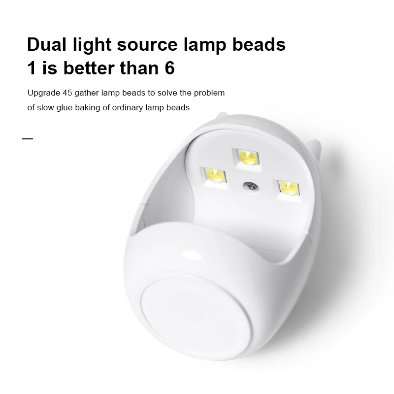 Mini lampada per uova per Nail Art lampada per unghie a dito singolo piccola e portatile lampada per unghie arrosto per macchina per fototerapia ad asciugatura rapida per uso domestico