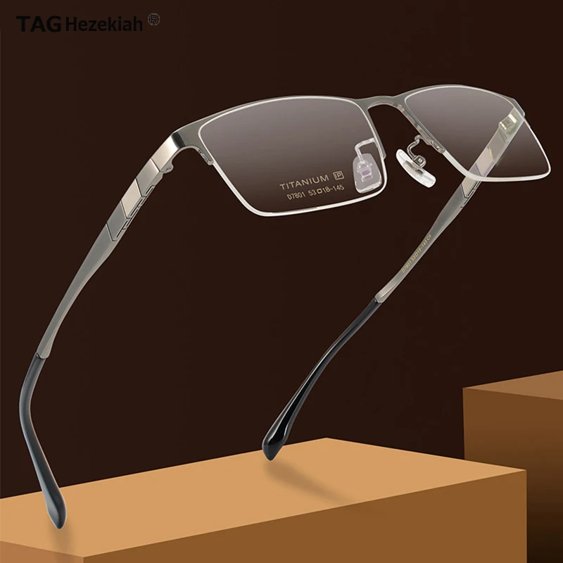 7801 Titanium Eyeglasses Frames For Men Business Spectacles Support Customized Degree Elegant Frame Optical Prescription Glasses