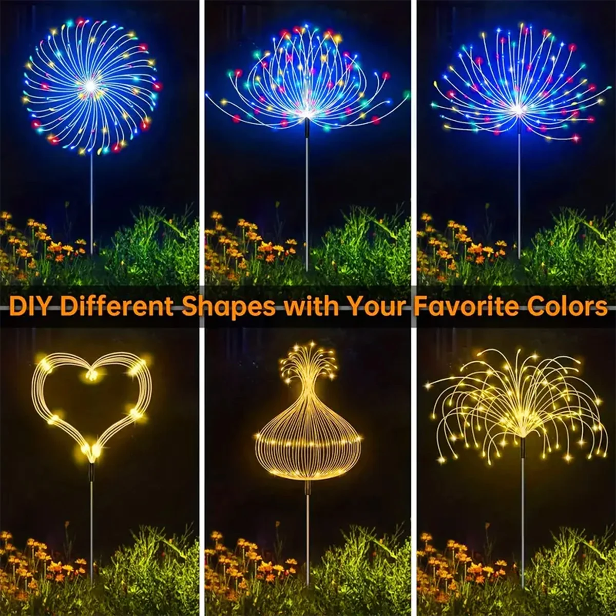 Outdoor Waterproof Solar Garden Light Solar Firework Light LED Fairy Lights  420/300/200/60 LED For Yard Walkway Garden Lawn