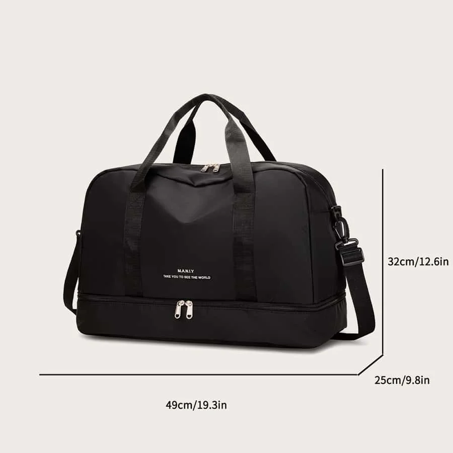 Luggage Holiday Over Night Travel Duffel Bag Large Capacity Gym Sports Yoga Bag, Hospital Weekend Carry-On Handbag With Dry And Wet Separation,Casual Portable Shoulder Bag With Shoes Compartment For Business,Vacation,Outdoor, Skiing,Exercise Fitting,