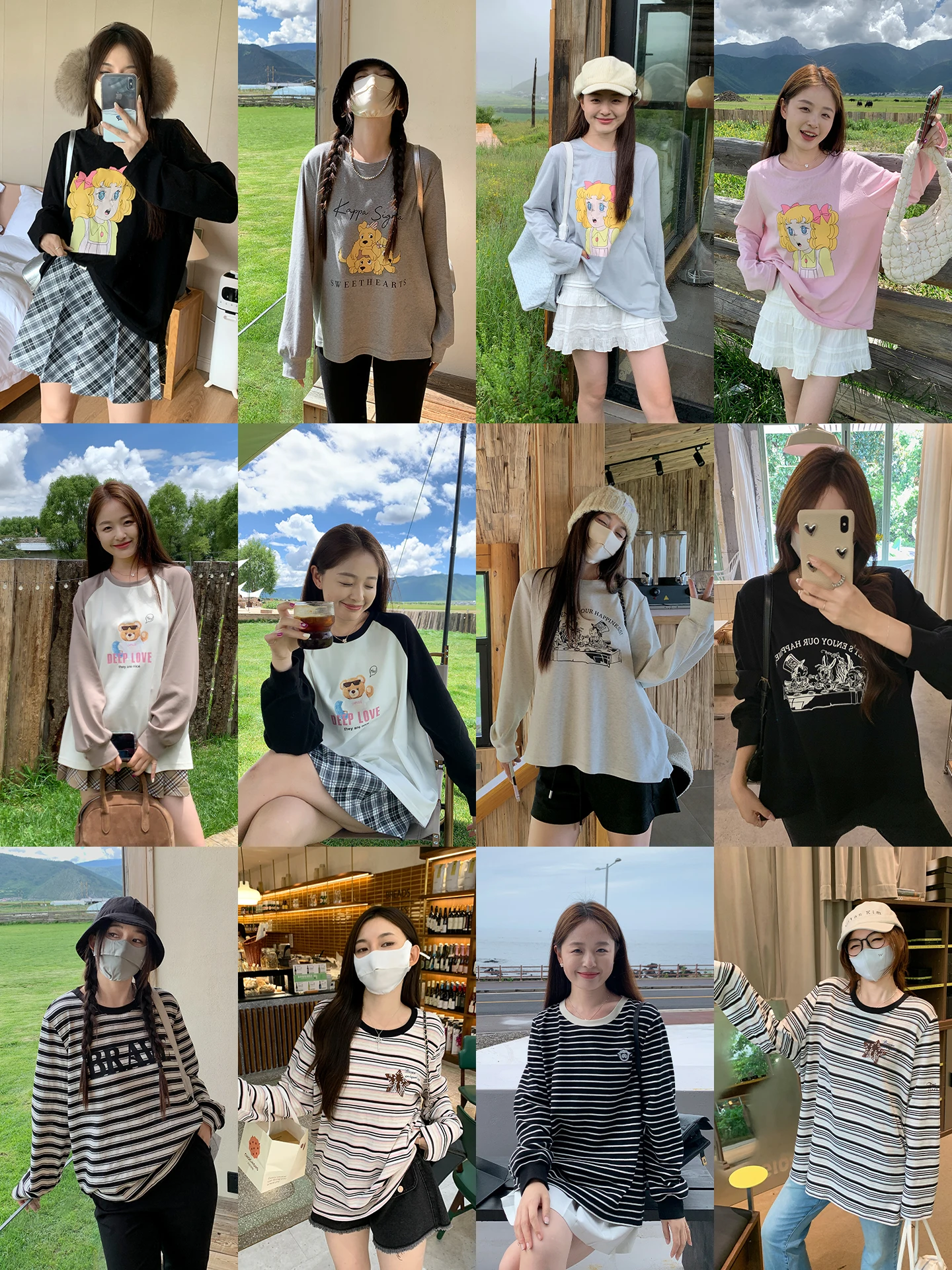 

Женская винтажная футболка Maixi больших размеров с длинным рукавом и принтом, свободного кроя, повседневный топ для полных женщин, осенний сезон, круглый вырез