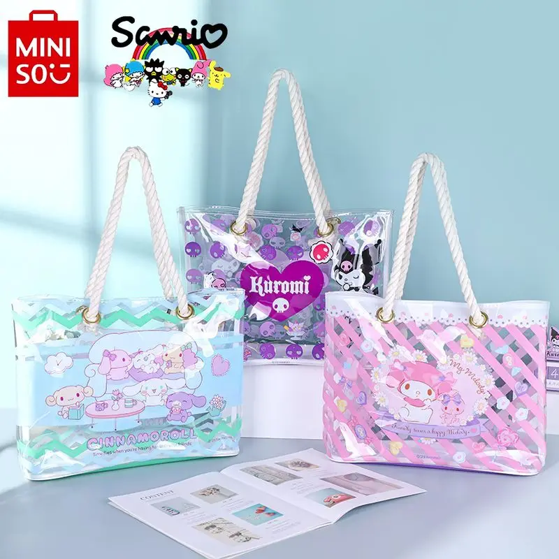 Miniso Sanrio New Women's Handbag Fashionable High Quality Transparent Product Bag Cartoon Large Capacity Women's Shoulder Bag