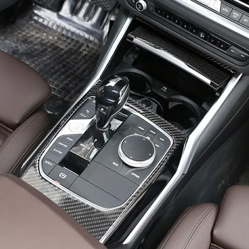 

For BMW 3 Series G20 G21 20-25 Soft Carbon Fiber Car Center Console Gear Shift Panel Cover Trim Interior Car Accessories(LHD RHD