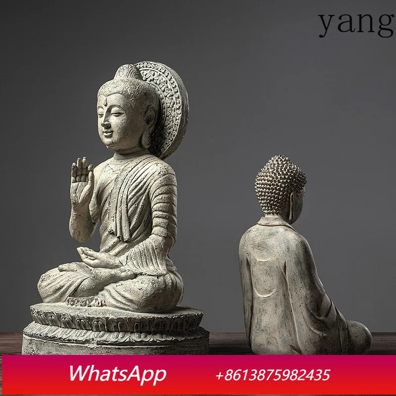 

LH new Chinese Tathagata statue ornament resin handicraft retro zen ornament