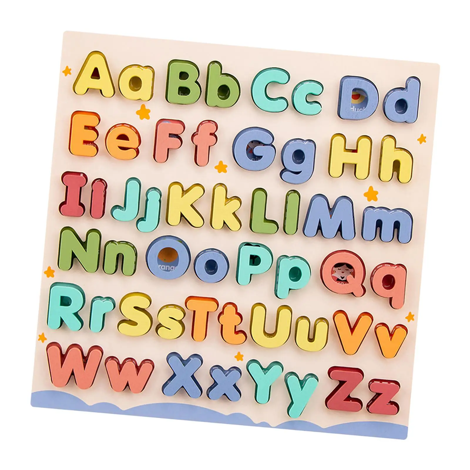 Wooden Educational Abc Puzzle Color Recognition Toy Teaching Prop Preschool Game
