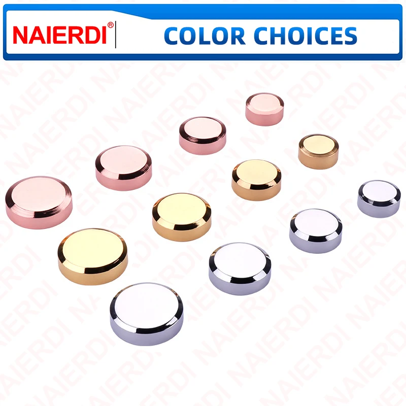 NAIERDI 4 Sets Mirror Screws Stainless Steel Billboard Decorative Cap Cover Nails Standoff Screws Furniture Glass Hardware