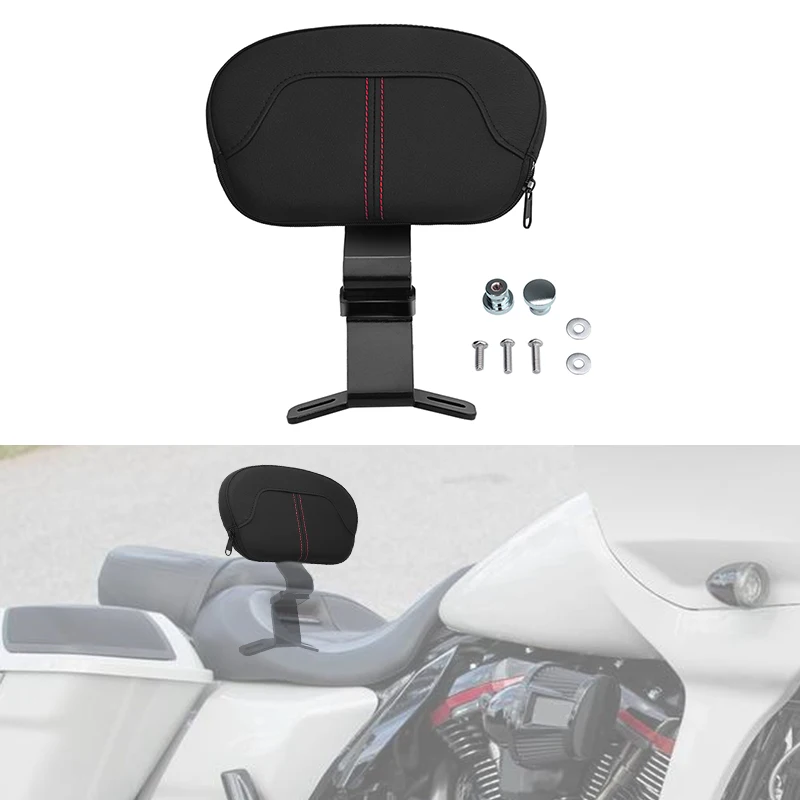 

Motorcycle Front Driver Rider Backrest Pad Mounting Black For Harley Touring 09-22 Street Glide Electra Glide Road King Special