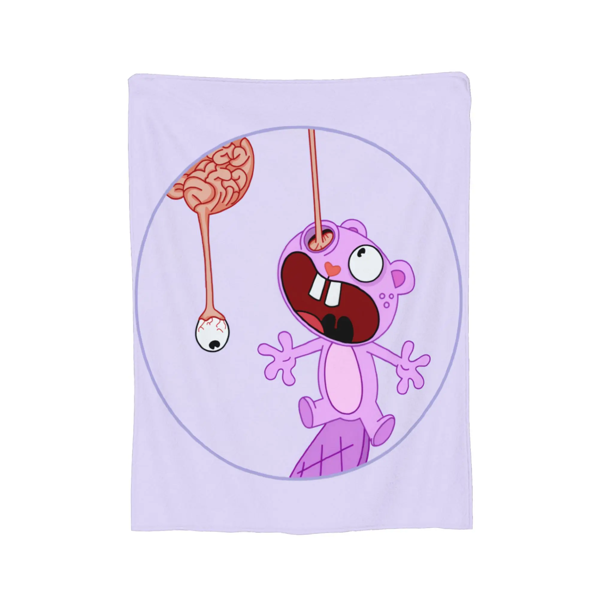 Toothy Eye Happy Tree Friends Flannel Blanket  Funny Throw Blankets for  Sofa Bedding Lounge 125*100cm Rug Piece