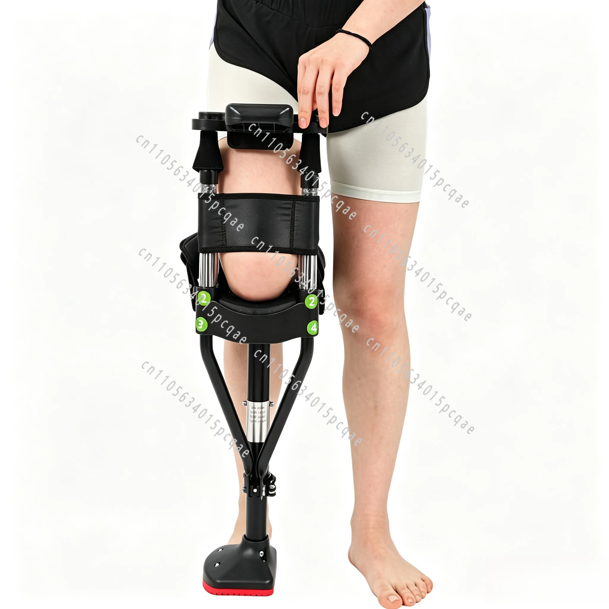 Armpit Crutches Adjustable Height Adult Single Leg Support Hands-free Knee Crutches