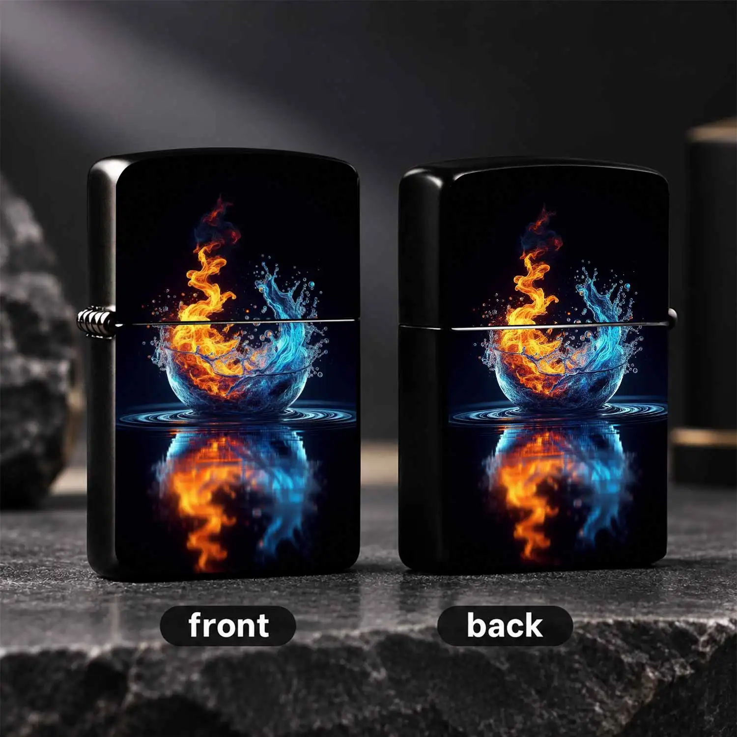 Creative Water Art Themed Portable Lighter, Suitable For Daily Commute, Outdoor Trips, Casual Gatherings And All Scenarios, Trendy Stylish Practical Item, Unique Delicate Creative Gift For Friends And Hobbyists, Combines Decorative Aestheti