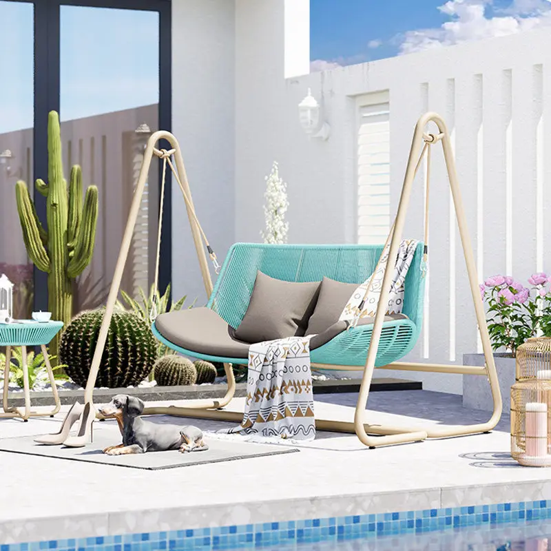 Factory Direct Compatible with Swing Outdoor Courtyard Swing Double  Internet celebrity Garden Hammock Rocking Chair Aluminum