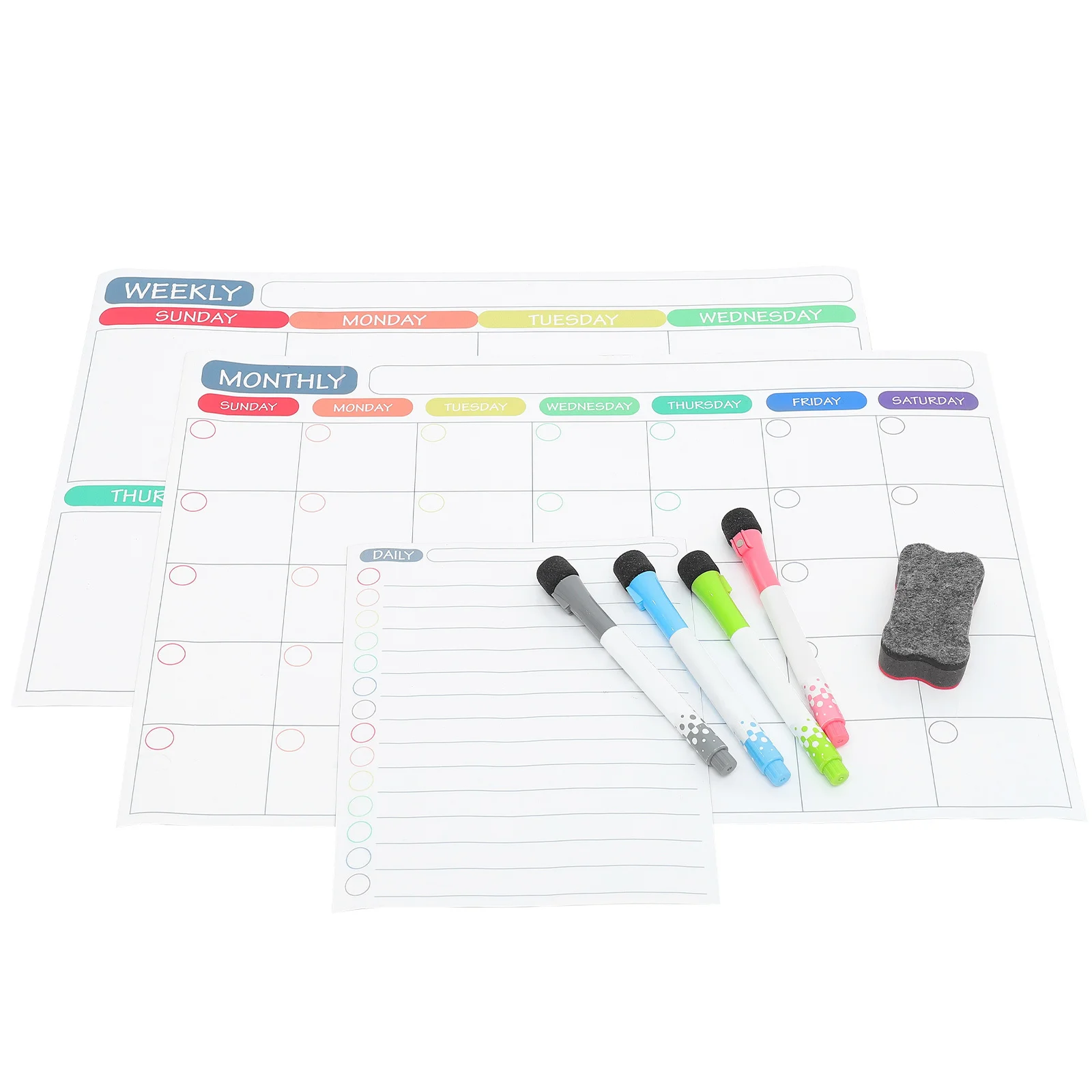 

1Set Magnetic Note Board Weekly Monthly Planner Dry Erase Whiteboard for Home Office Fridge Schedule Organizer Message Board