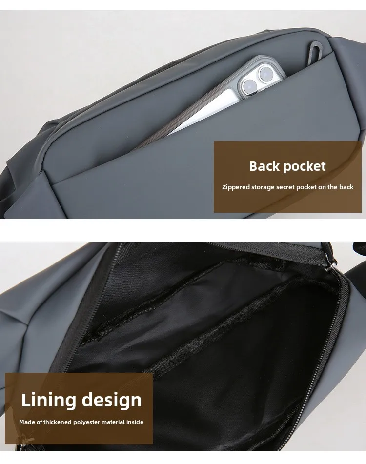New Men's Casual Trendy Bag, Pillow, Phone Waist Bag, Waterproof Men's Casual Outdoor Multifunctional Sports Crossbody Bag