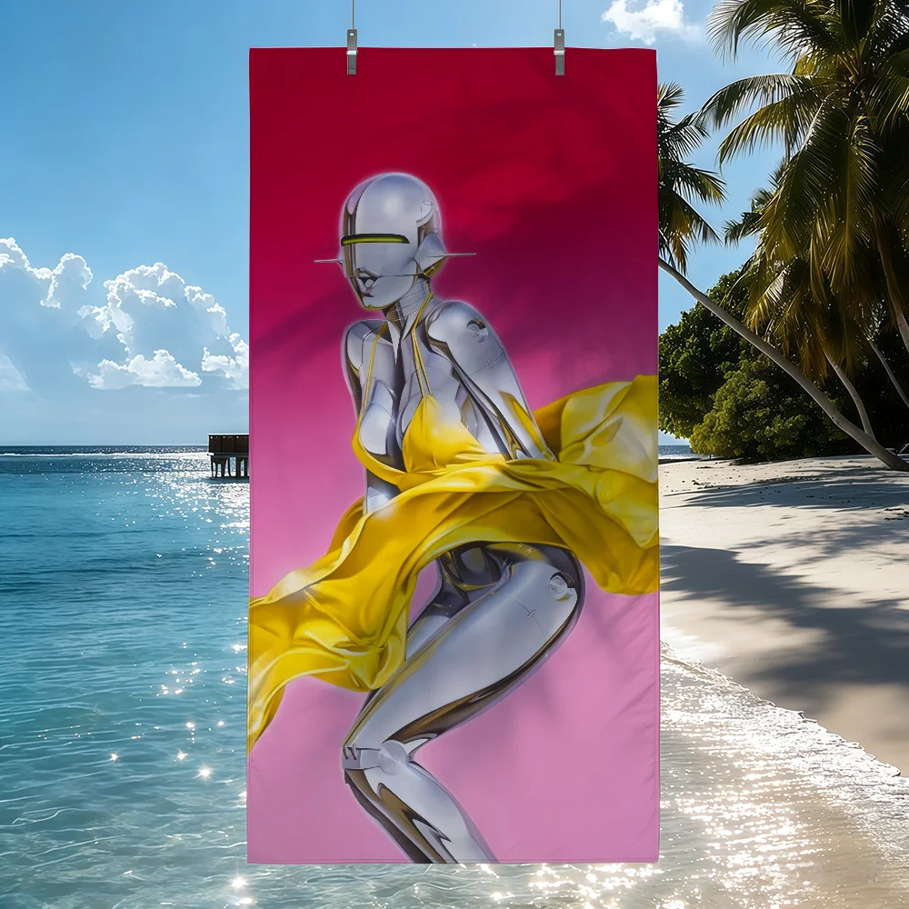 Art H-Hajime S-Sorayama Towel Soft Pool Gift For Travel Gym Shower Camping Quick Dry Sports Beach Towels