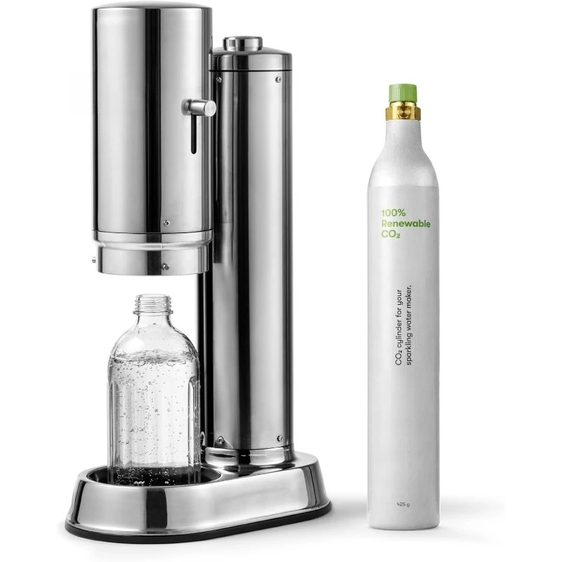 

Carbonator Pro, машина для газированной и карбонационной воды, нержавеющая сталь со стеклянной многоразовой бутылкой, объем 800 мл и CO2 Cy