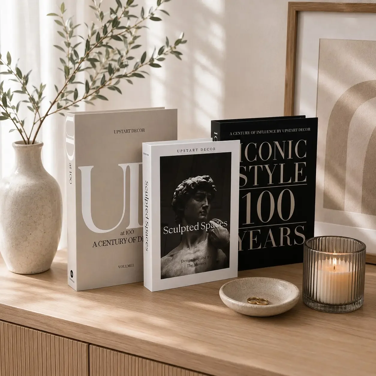 3-Piece Luxury Decorative Book Set, Realistic Home Decoration, Modern Coffee Table Books, Ideal for Living Room, Office, Holiday Displays