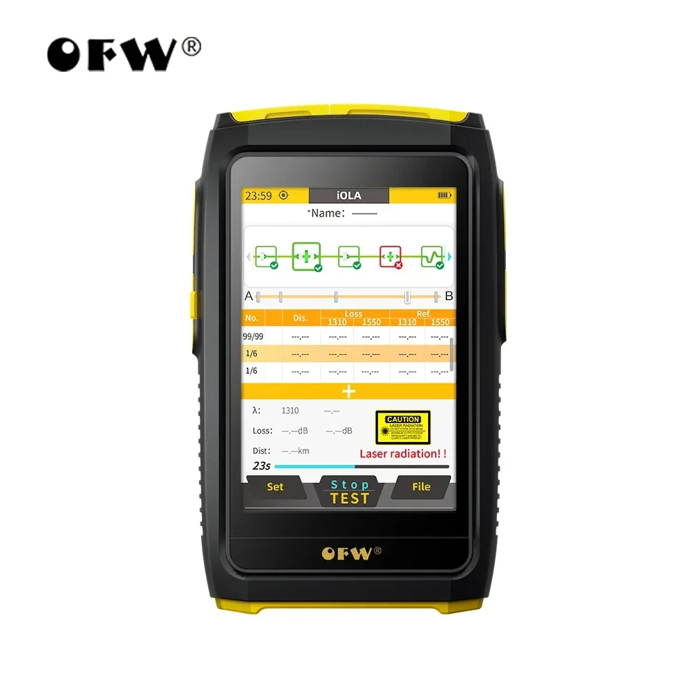 OFW OTDR Active Fiber Live Test 1550nm 20dB Optical Fiber Reflectometer Touch Screen OPM VFL OLS IOLA  Event Map Fiber Tester