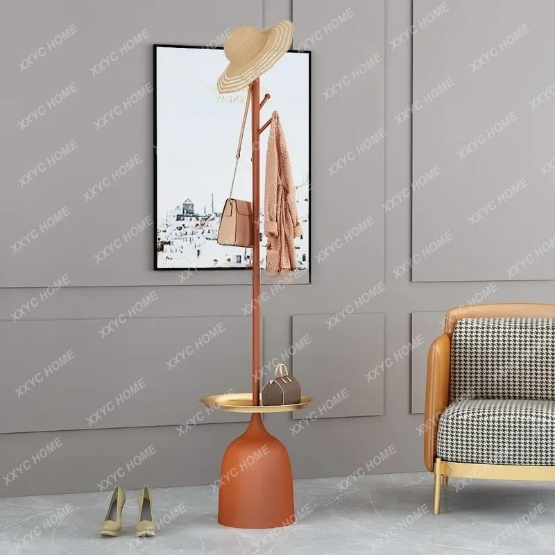 HHNordic Light Luxury Wrought Iron Coat Rack Floor-to-ceiling Clothes Modern Simple Single-pole Storage Rack