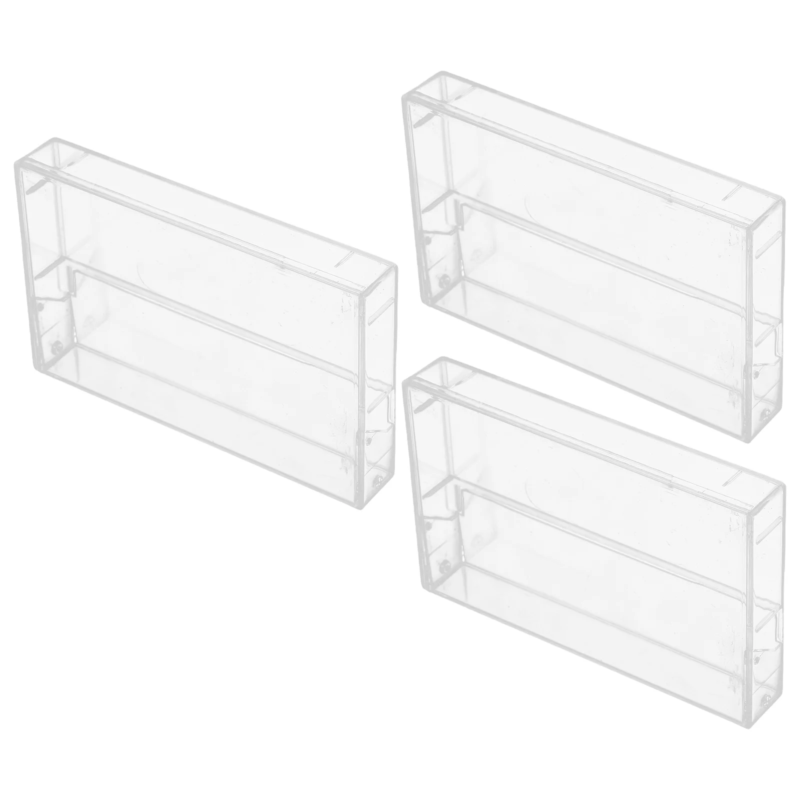 

3 Pcs Tape Cartridge Cassette Case Blank Tapes Boxes Dvd Cajas Transparentes Cases Audio Pp