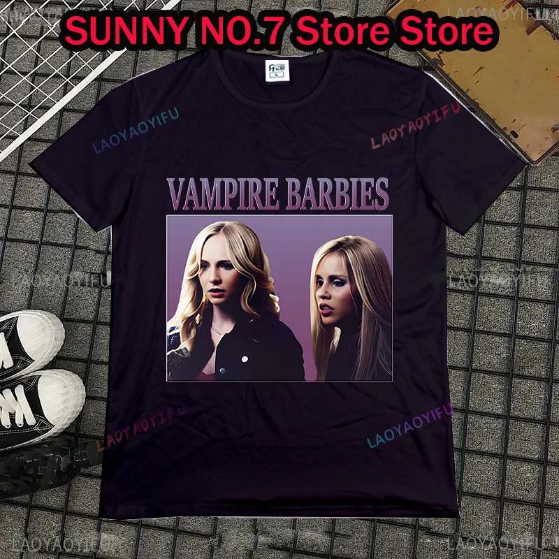 Vampire Barbies T-shirt TVD Elena Caroline Forbes Unisex Hoomage T-shirt Fashionable and Beautiful for Men and Women