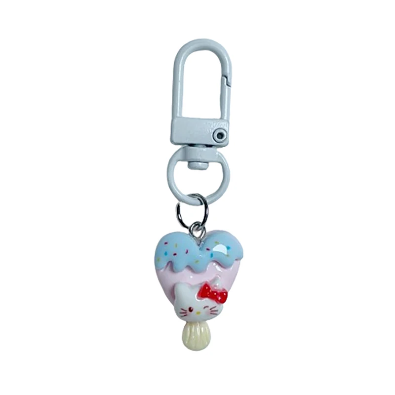 LLavero de Hello Kitty de la serie Sanrio de helado, colgante de resina de My Melody, joyería colgante para bolso, regalos para niñas