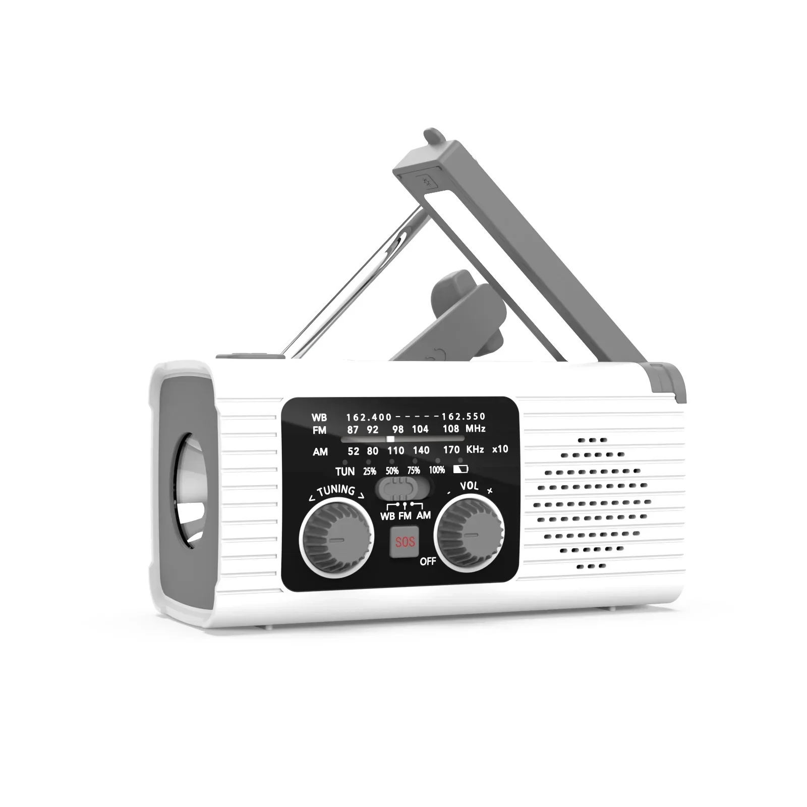 Multifunctional Emergency Radio Solar Hand Crank Charging Mobile Power Bank Portable SOS Alarm For Outdoor Emergency