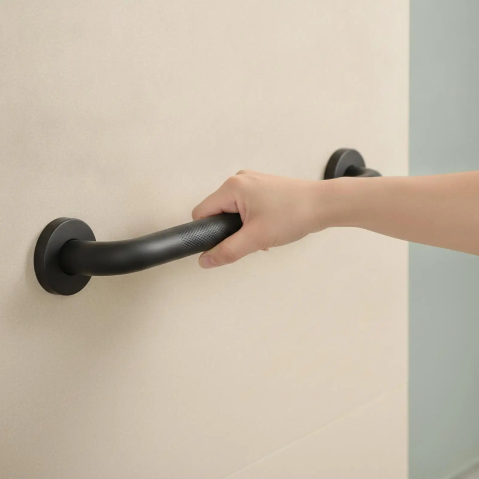Secure Grip Bathroom Safety Bar for Disabled Elderly Tub Support Rail 304 Stainless Steel Knurled Handle
