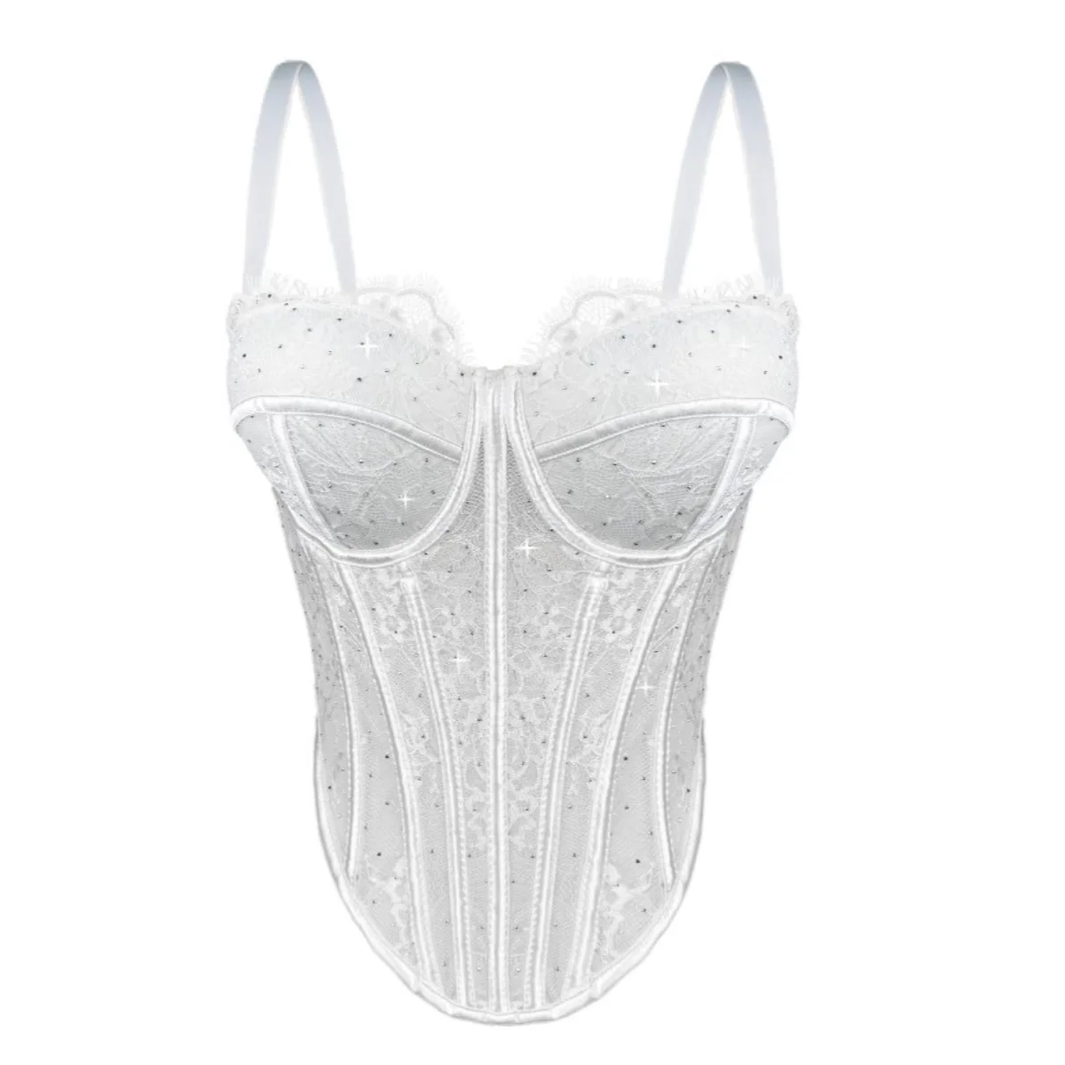 Lace Halter Corset Tops Women Shaping Bones Strapless Bra Top Sexy Underwear Vest Fashion Corsets Party Bustier Sleeveless Vests