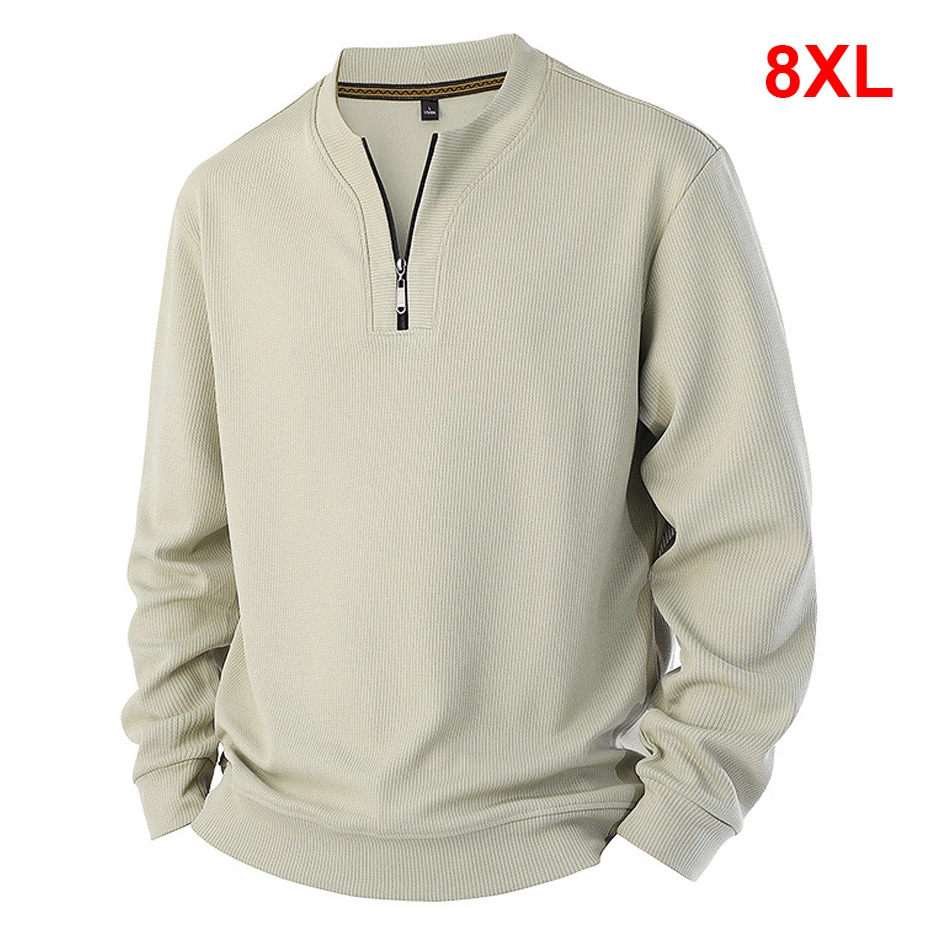 8XL Plus Size Sweatshirts Men Spring Autumn Zipper Design Sweatshirt Fashion Casual Pullover Male Big Size 8XL
