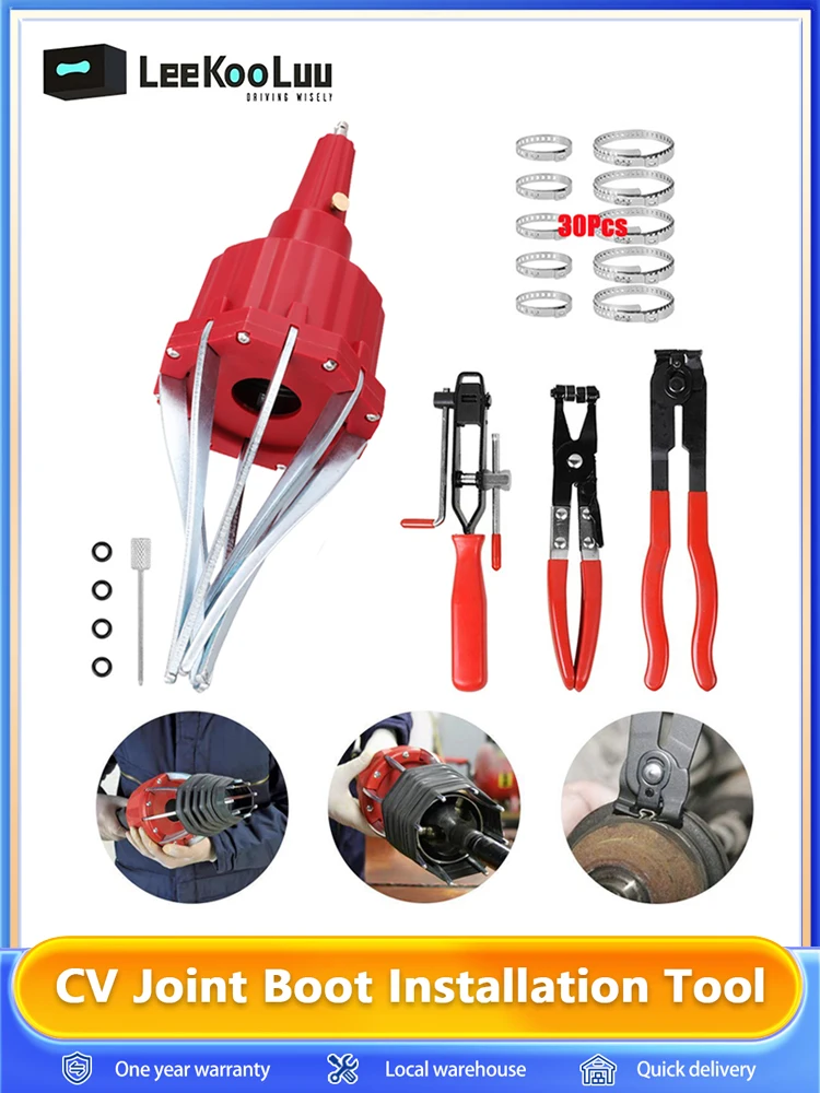 Leekooluu CV Boot Air Tool Joint Boot Uitbreidingsgereedschap Buitenste Balkooi Stofkap Expander & Klemtang Clips Set - afbeelding 2