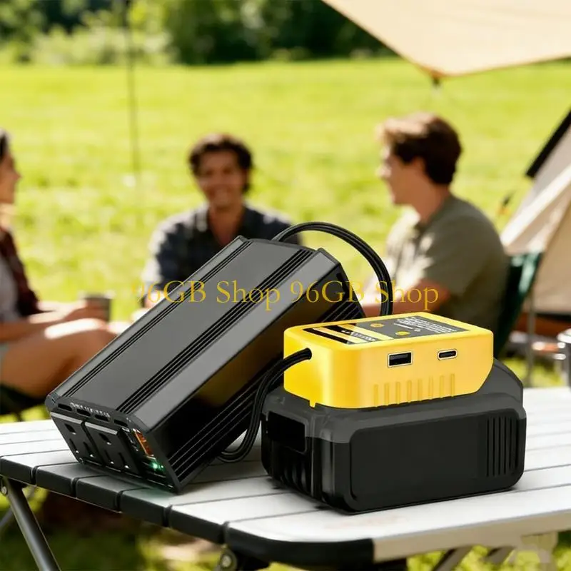 96GB Compact Portable 300W Car Inverter 18V 20V Input to 110V 120V Output with Safety and Cooling Fan for Reliable