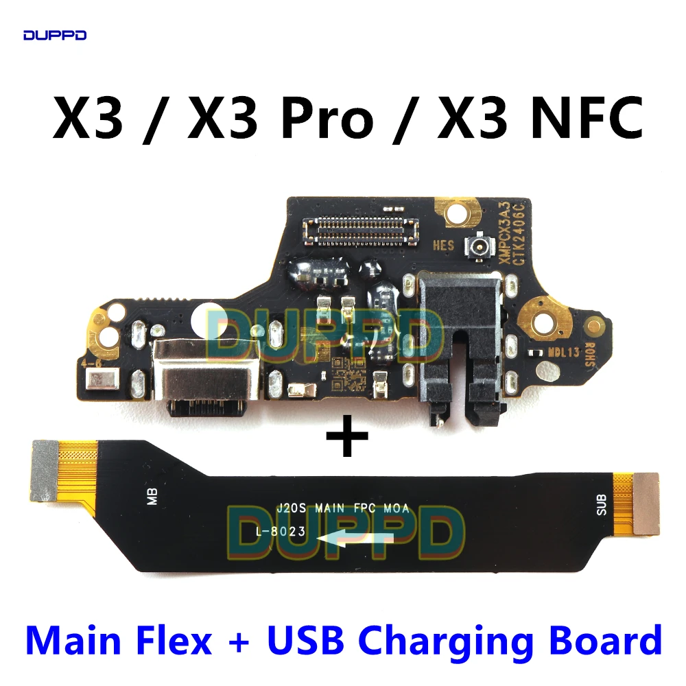 Dla Xiaomi POCO X3 Płyta USB X3 Pro Ładowarka Stacja dokująca Złącze portu ładowania X3 NFC Płyta główna Płyta główna Elastyczny kabel