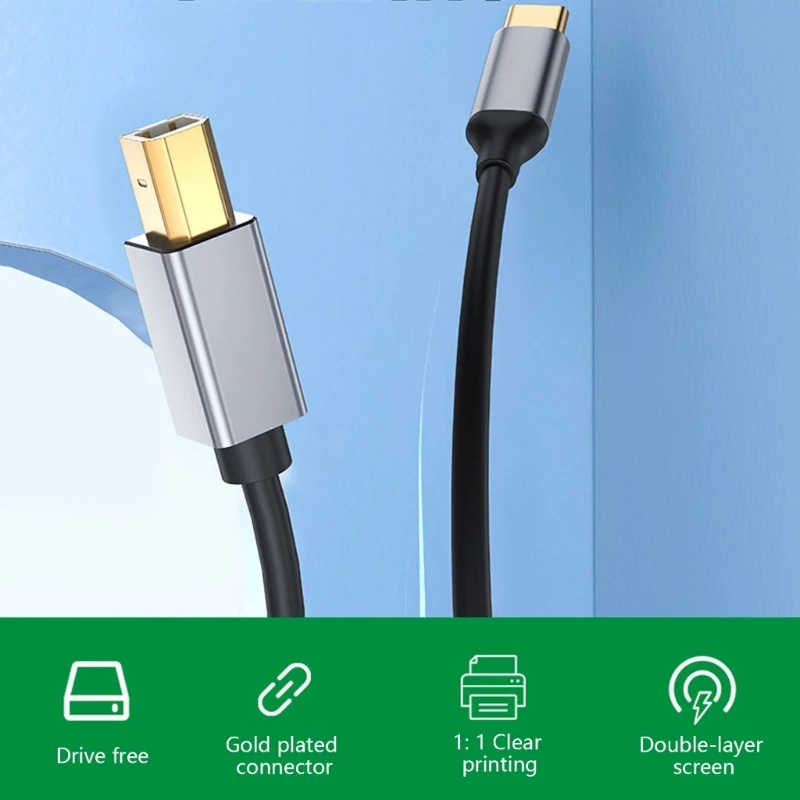 USB C إلى USB B خط الكابل نقل البيانات للطابعات ولوحات المفاتيح الإلكترونية K1KF