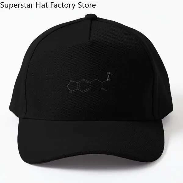 Mdma Ecstasy Molecule 2  Baseball Cap Hat Summer Outdoor Fish Bonnet  Printed Czapka Casquette Spring  Black Boys Mens