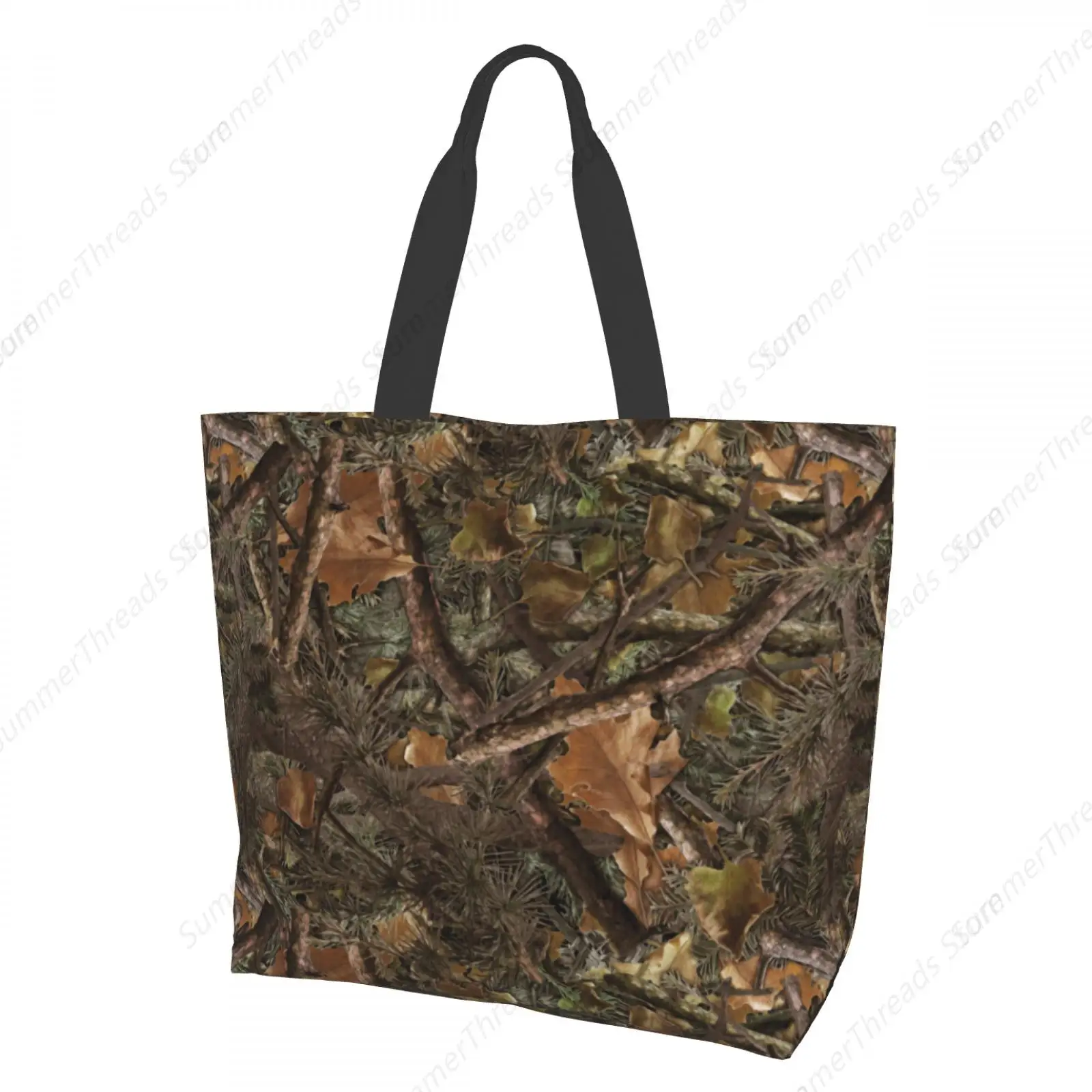 

Tree Camouflage Print Tote Bag for Women Large Print Bags Portable Beach Bag Reusable Grocery Bags Waterproof