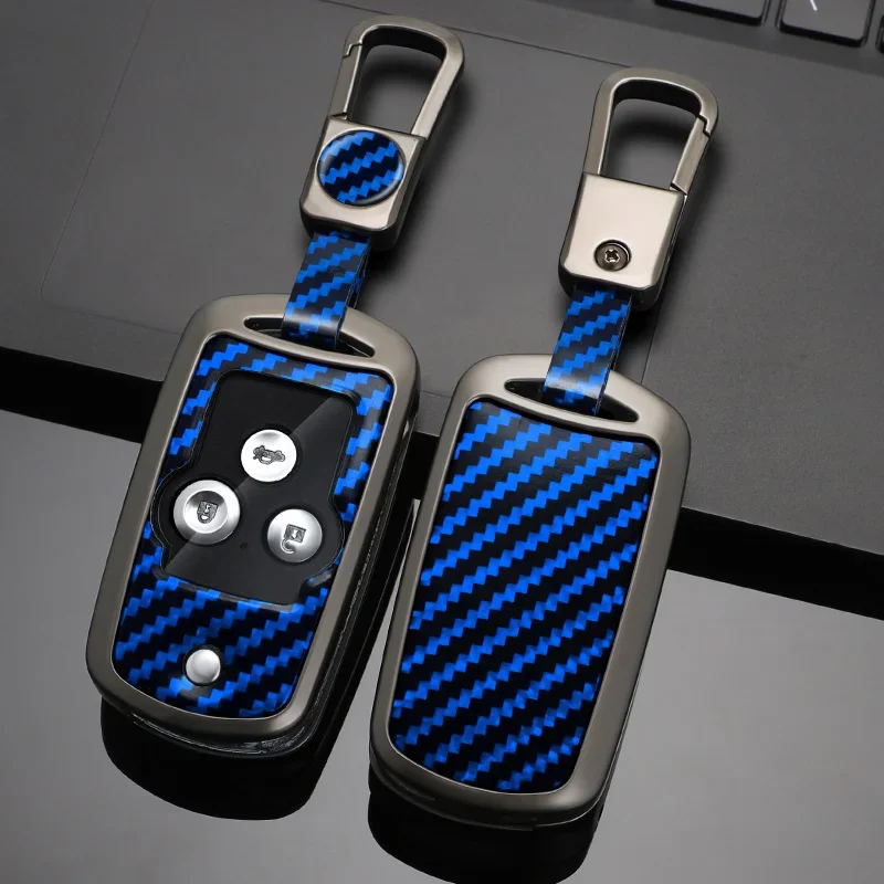 

Carbon fiber Zinc Alloy Car Key Cover Case for Honda CRV CR-V 2012 2013 HRV Jazz Accord Pilot Acura Spirior Key Shell Holder Fob