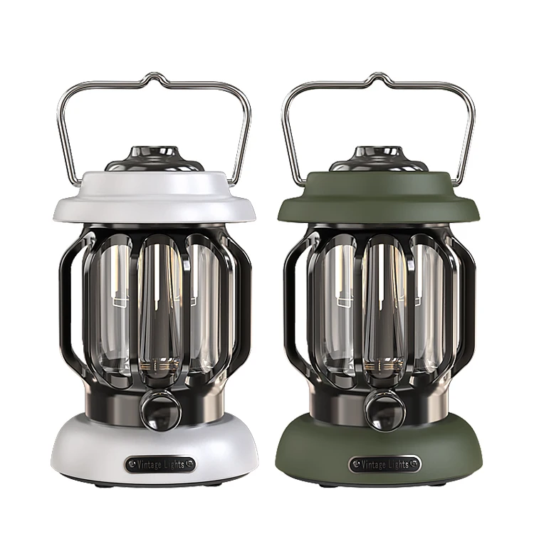 

Outdoor highlight retro-style kerosene-like lanterns rechargeable portable glare led lighting tent camping lights