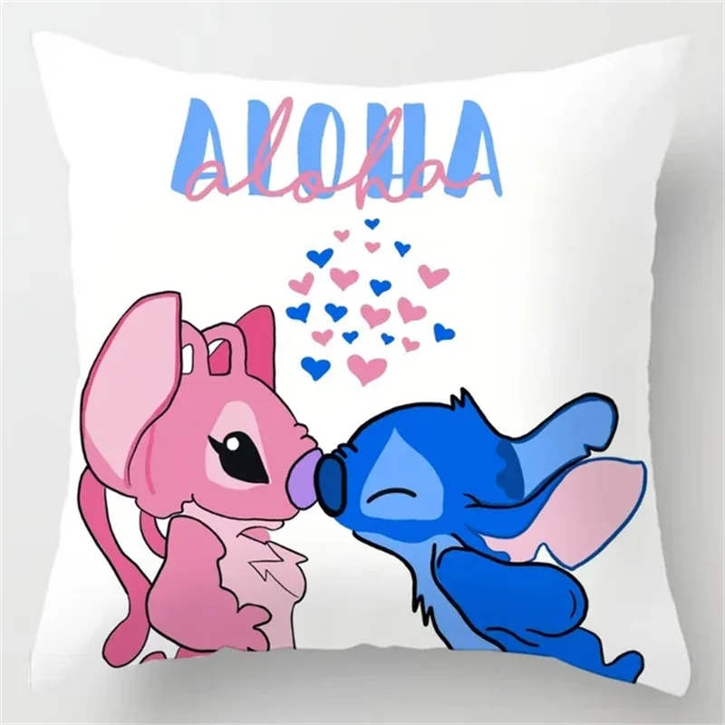 New Anime Disney Stitch Cushion Cover Kawaii Lilo & Stitch Printed Pillowcase Cartoon Frozen Elsa Cushion Cover 45x45cm