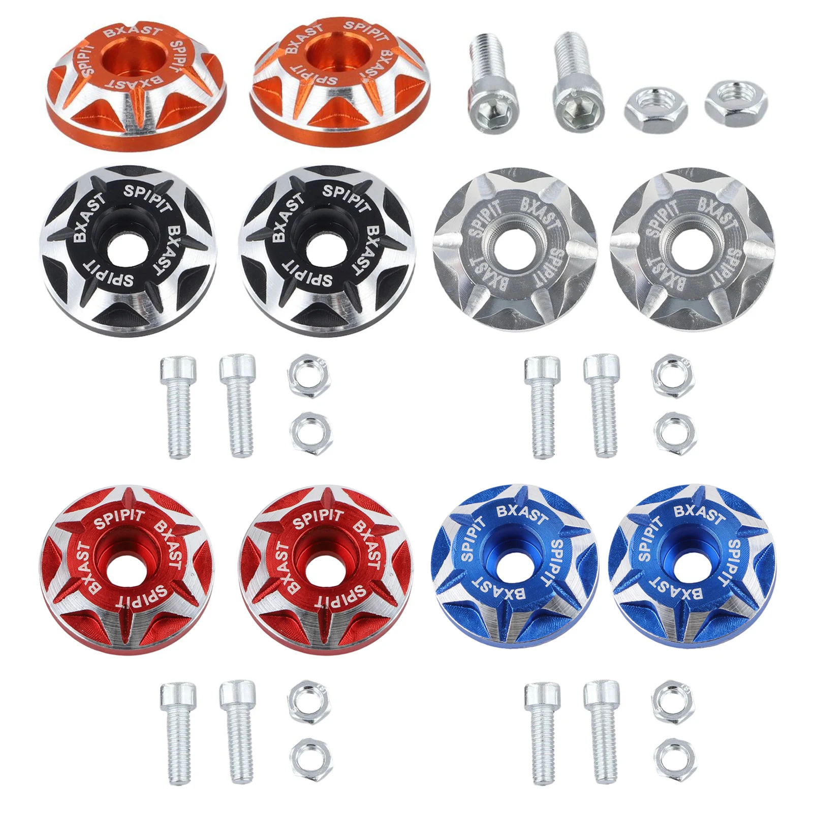 2PCS License Plate Screws Aluminum Alloy 6MM Screw Hole License Plate Screw Plate Holder Bolts Orange Red Blue Black