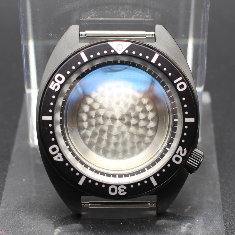 Casing Tuna pria hitam mewah 41mm Mod SKX 6105 baja tahan karat untuk Seiko Nh34 Nh35 Nh36 Nh38 gerakan 28.5mm cincin bab Dial