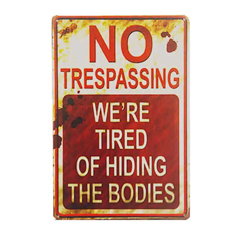 

Vintage Metal Signs No Trespassing Home Bar Pub Car Garage Gas Station Decorative