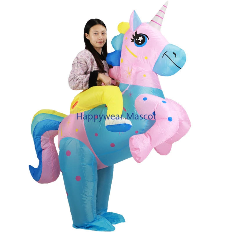 

Adult Colorful Unicorn Inflatable Costumes Child Animal Mascot Halloween Purim Party Anime Cosplay Costume Unicorn Dress Suit