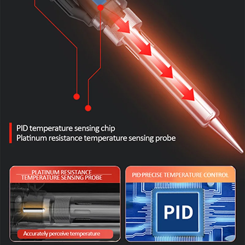 DELIXI saldatore elettrico 110W, 180 ℃ ~ 500 ℃ ampia Area temperatura regolabile 20 secondi riscaldamento rapido, per filo di saldatura e riparazione