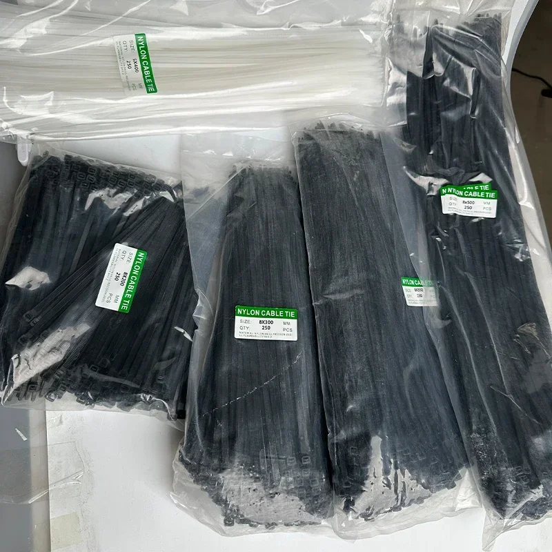 500lbs Tensile Nylon Cable Ties 5x200 5x300mm 5x500mm, Heavy Duty UV Resistant Zip Ties for Outdoor Industrial Use