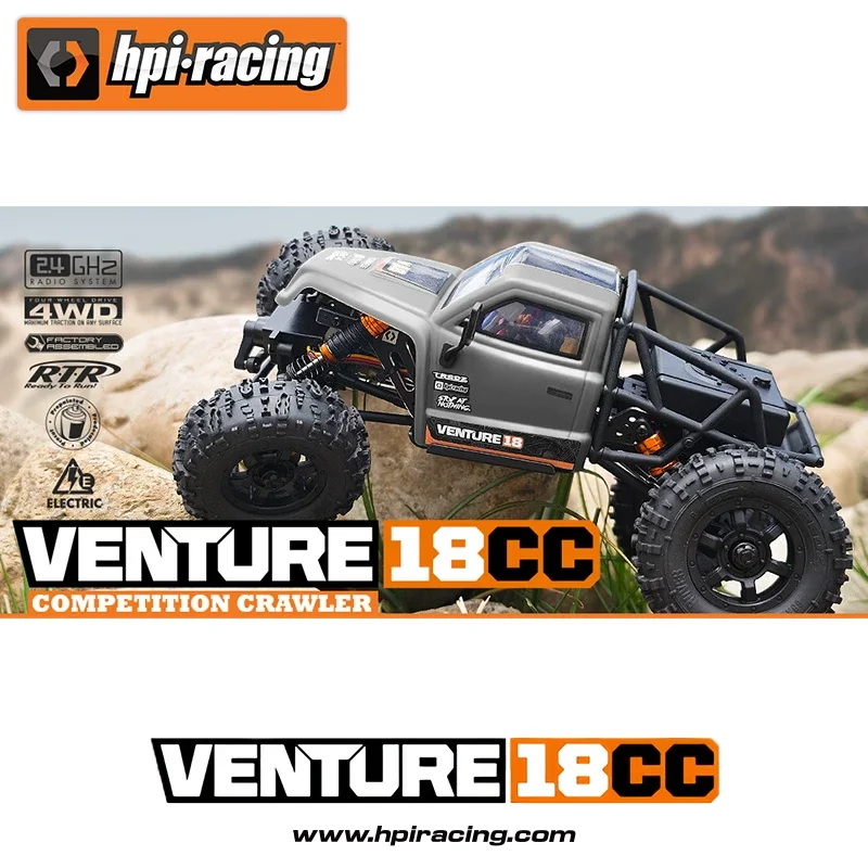 

Hpi Racing 1/18 Scale Venture18 Cc 4wd Rtr 2.4ghz Electric Remote Control Rock Crawler Car Off Road Toy For Boys Birthday Gift