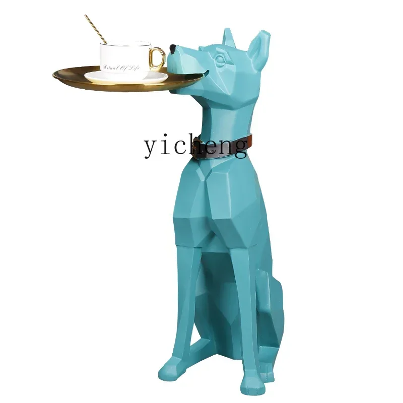 BJ-12 Tray Storage Geometric Dog Floor Ornaments Creative Home Display Window Welcome Decoration